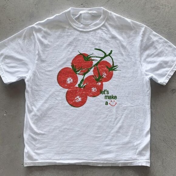 90s Tomato Graphic Shirt, Cottagecore Botanical Tee - Picture 1 of 4
